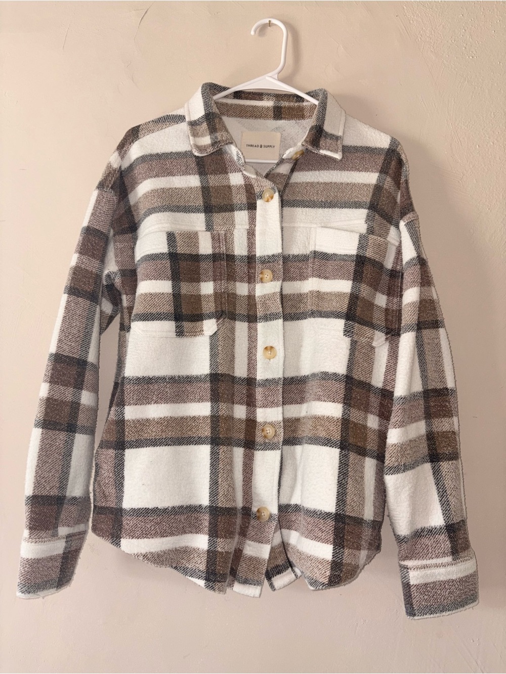 Thread & Supply plaid shacket top M